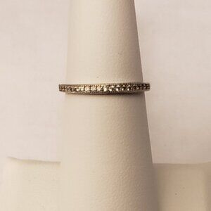 Women's 925 Sterling Silver Half Eternity Band Ring Round Clear Stone 5.25 Bride